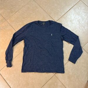 Polo by Ralph Lauren Men's Heathered Navy Long Sleeve Tee